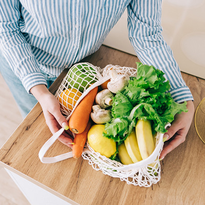 A basket of fruits and vegetables