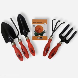 Bioland Garden Tools Set Kit + Marigold Flower Seeds Combo